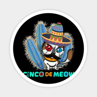 Cinco de Meow Mexican Funny Cat Let’s Fiesta Cinco De Mayo Magnet